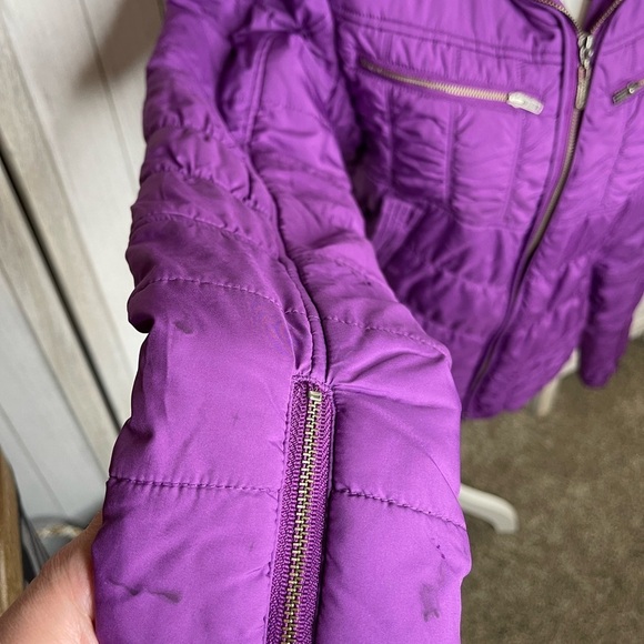 Prana Puffer Jacket Womens Small Purple Full Zip Long Sleeve Outdoor Coat - Picture 6 of 8